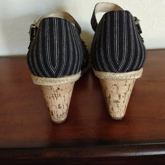 Life Stride-Leena | Black w/White Stripe Wedge-NWT - Picture 5 of 8